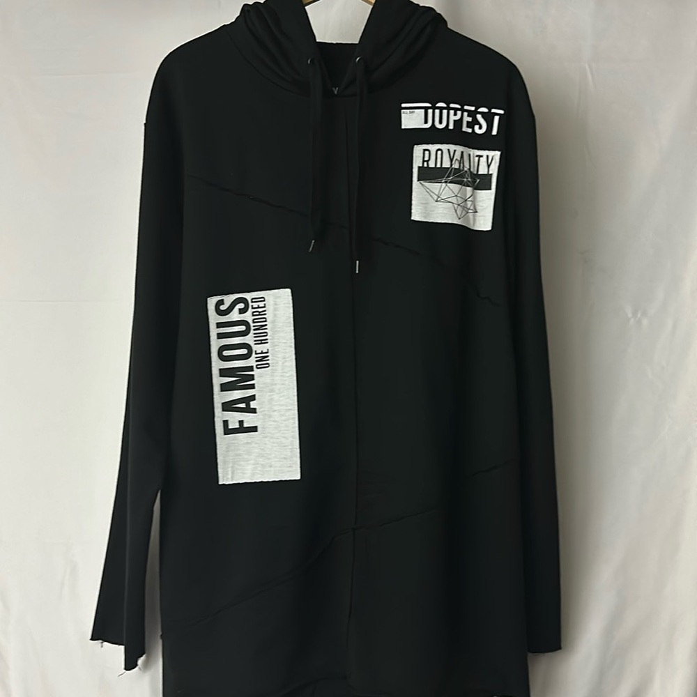 Five By Five Masterpiece Hoodie Men's XXL Distressed Black Distressed Cuffs